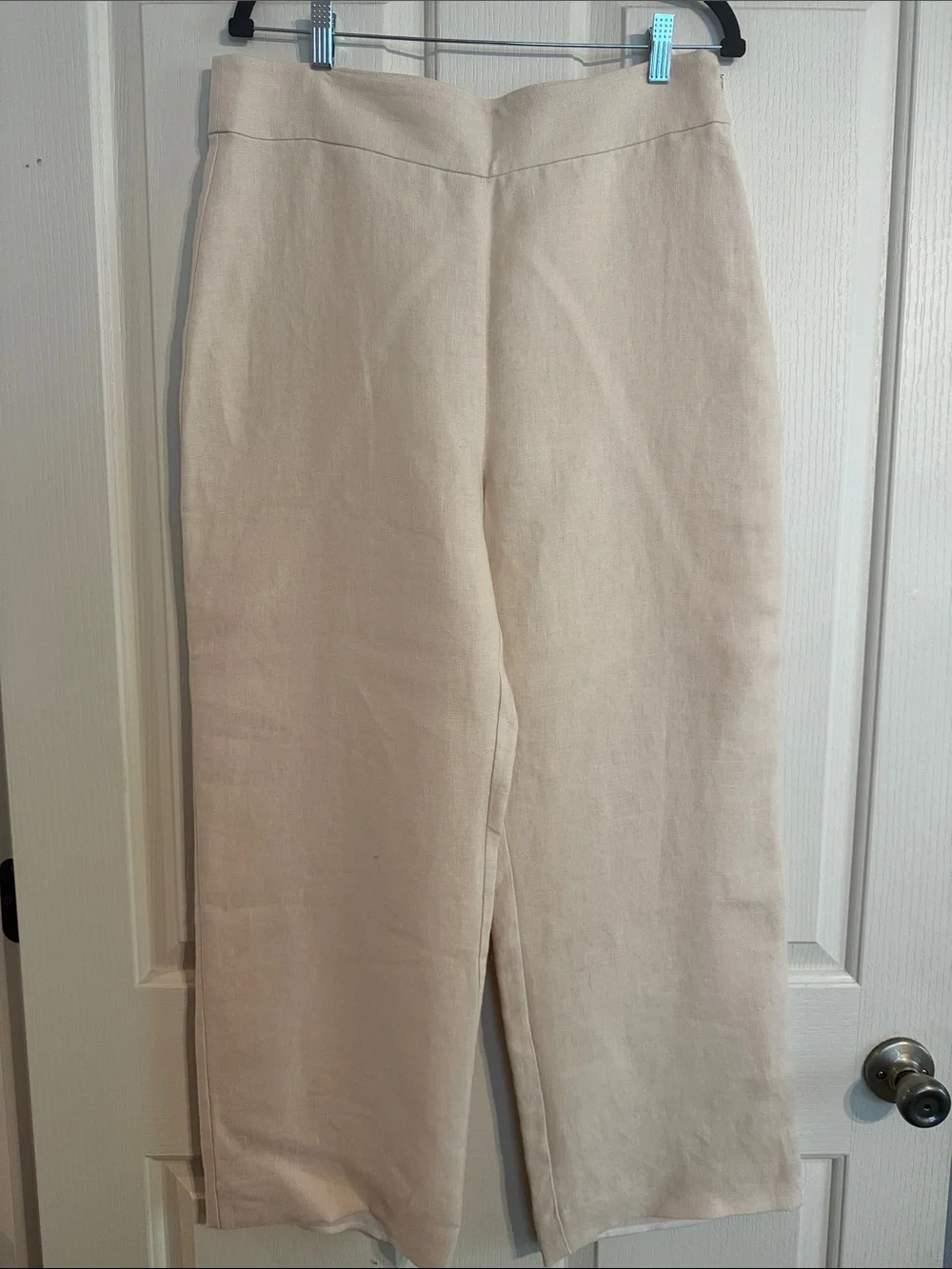 Sezane Cream Wide-Leg Fully Lined 100 % Linen Pants